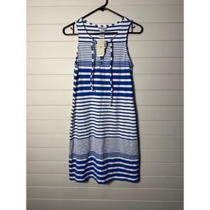 Tommy Bahama Beachglass Stripe Short Lace Up Dress Blue White XS New With Tags